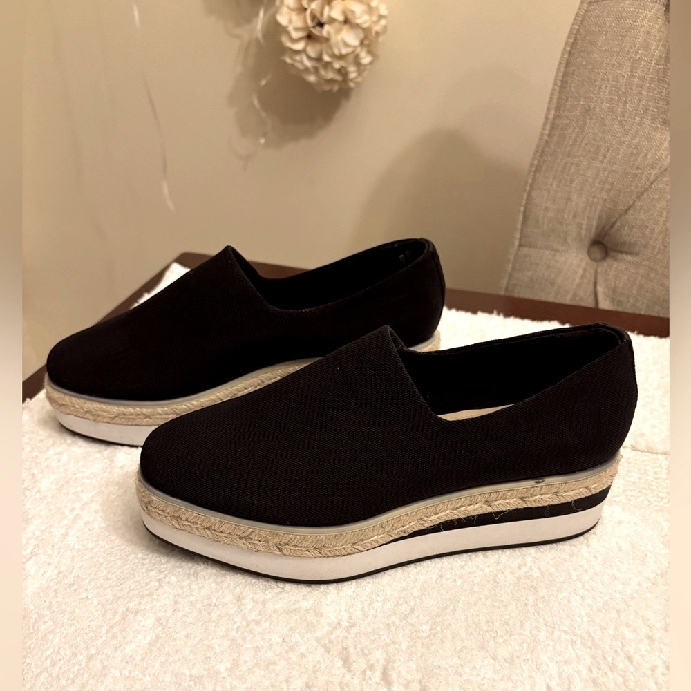 DKNY Black Slip-On Sneakers for Women, Dkny lior platform espadrilles size 7,5 - Picture 6 of 15